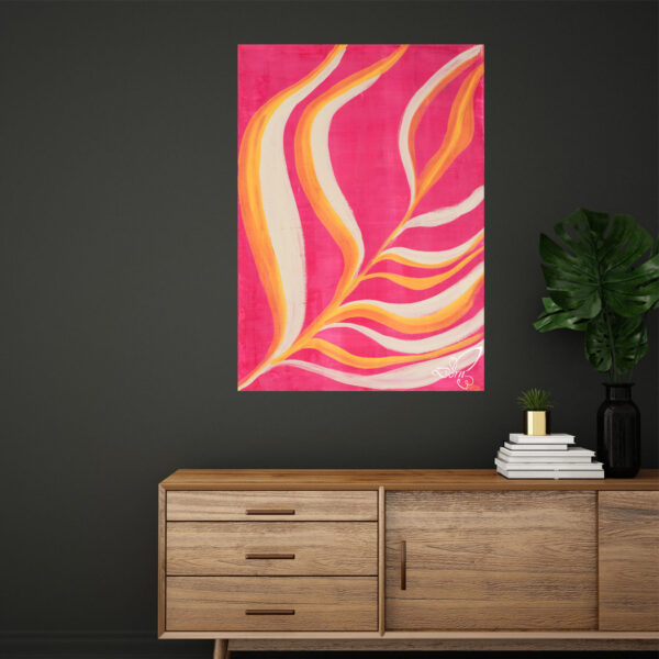 Pink-Orange, Tempera auf Leinwand