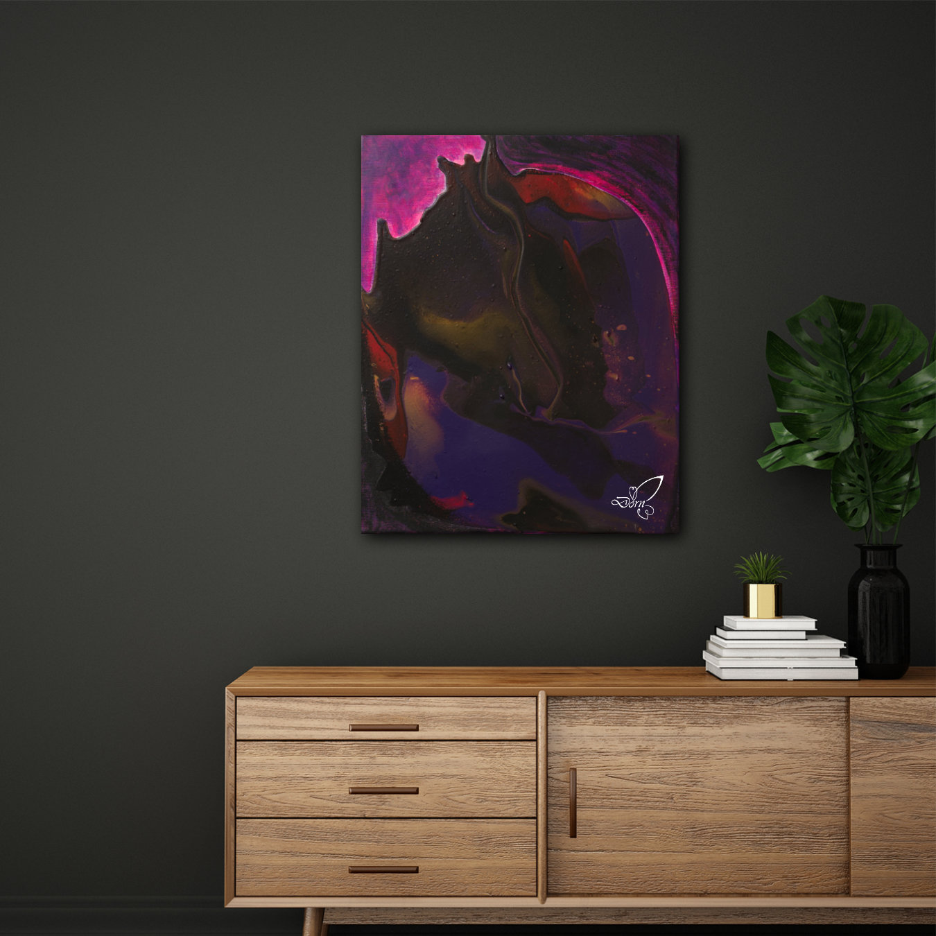 Geborgen im Universum Daniela Dorn Tempera Pouring